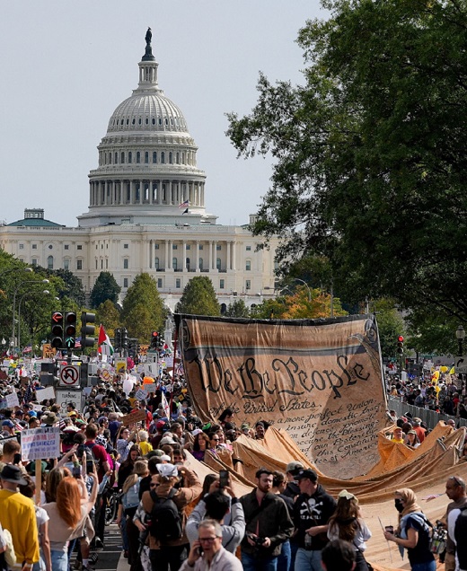 Citizens marching at the Capitol